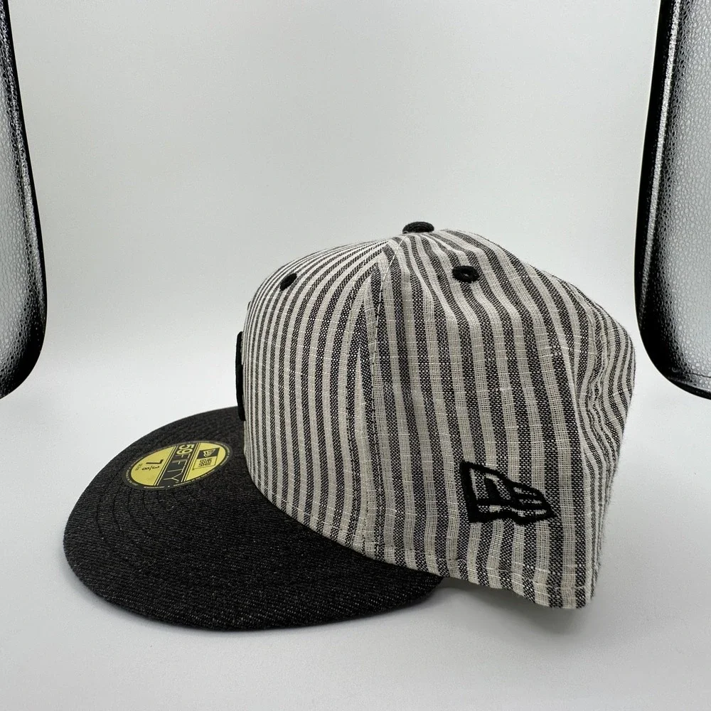 Los Angeles Dodgers Hat New Era 59FIFTY Striped Seersucker Fitted Size 7 3/8 NEW